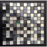 Glass And Carving Resin Mosaic Tile - Grey